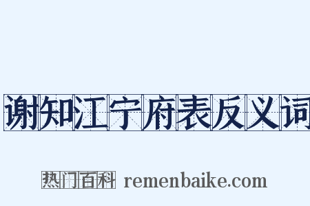 谢知江宁府表反义词是什么意思的图片